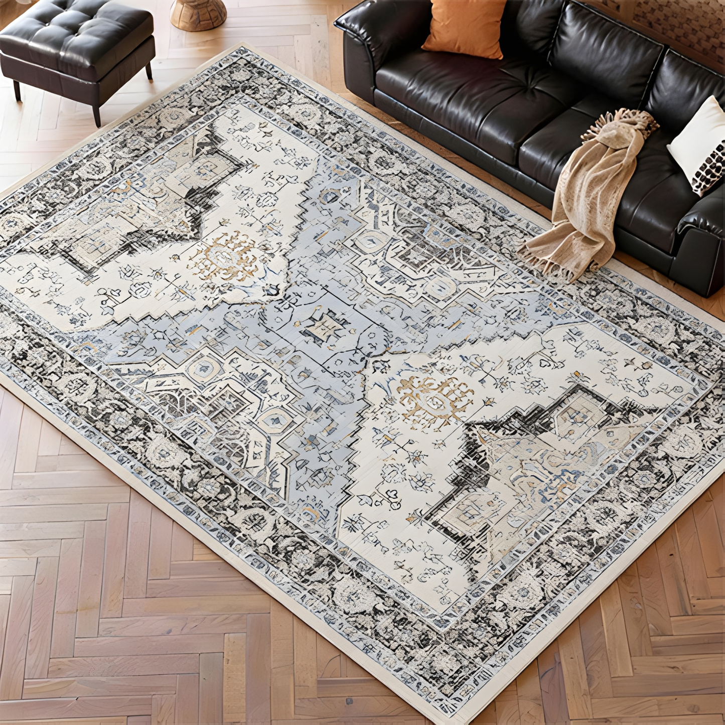 ヴィンテージ・ディストレスト・リビングラグ