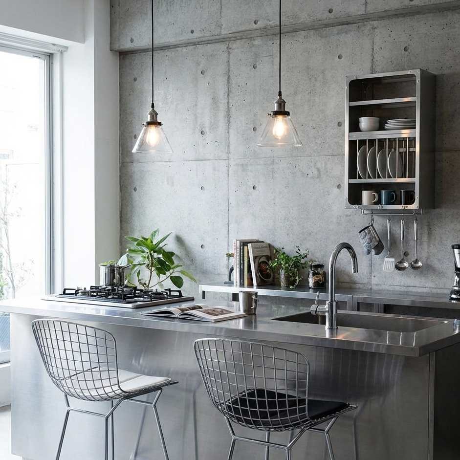 インダストリアル・ガラスペンダントライト